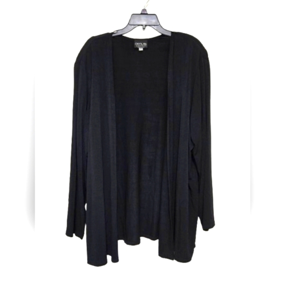 ONYX Nite Open Cardigan Size 2X Lightweight Long Semi-Casual Black USA - Picture 1 of 10